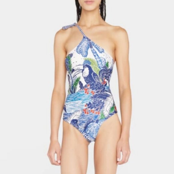 FARM Rio Anthropologie Graphic Rio One-Piece Swimsuit Sz M Retail Price $185.00 - Picture 9 of 16